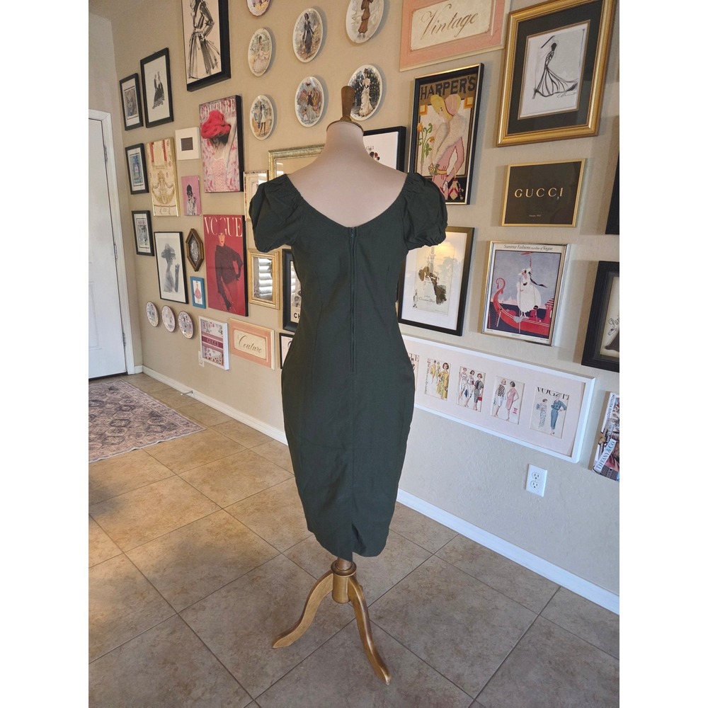 Vixen by Micheline Pitt Troublemaker Wiggle Dress Olive Green XL NWT - Picture 4 of 6